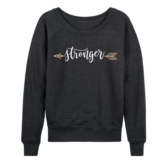 Stronger With Arrow Ladies French Terry Pullover