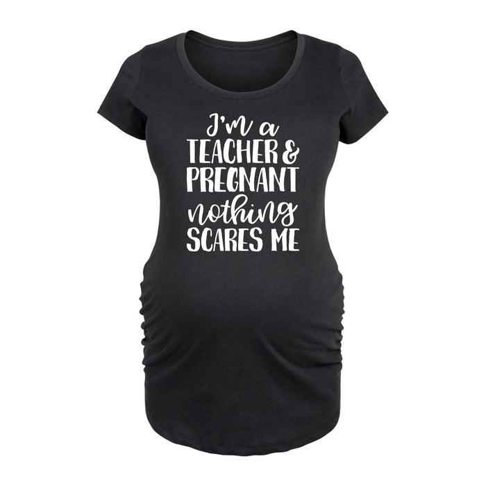 Im A Teacher And Pregnant Maternity Scoop Neck Tee