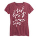 Red Lips And Wine Sips Ladies Short Sleeve Classic Fit Tee