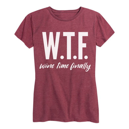 Wtf Wine Time Finally Ladies Short Sleeve Classic Fit Tee