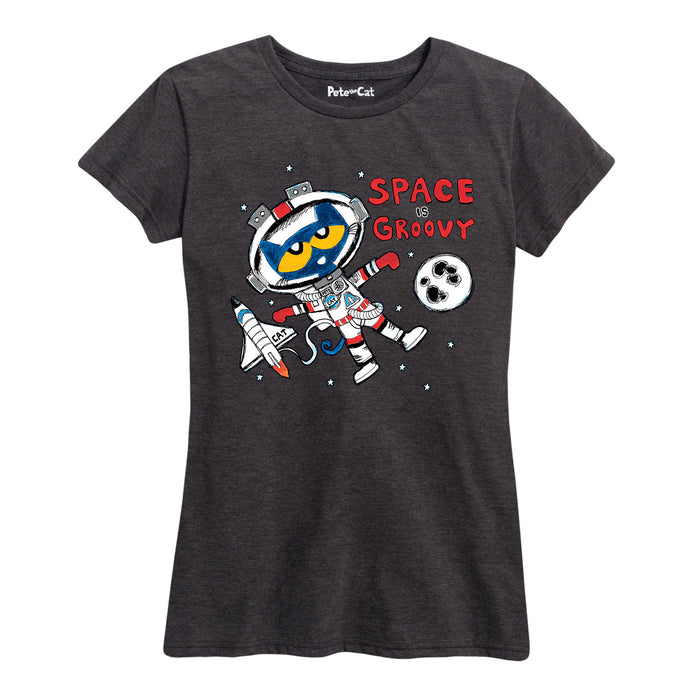 Ptc Space Is Groovy Womenss Short Sleeve Classic Fit Tee