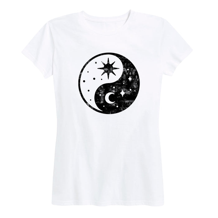 Yin Yang Sun Moon Womenss Short Sleeve Classic Fit Tee