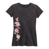 Rose Flowers Side Hit Ladies Short Sleeve Classic Fit Tee