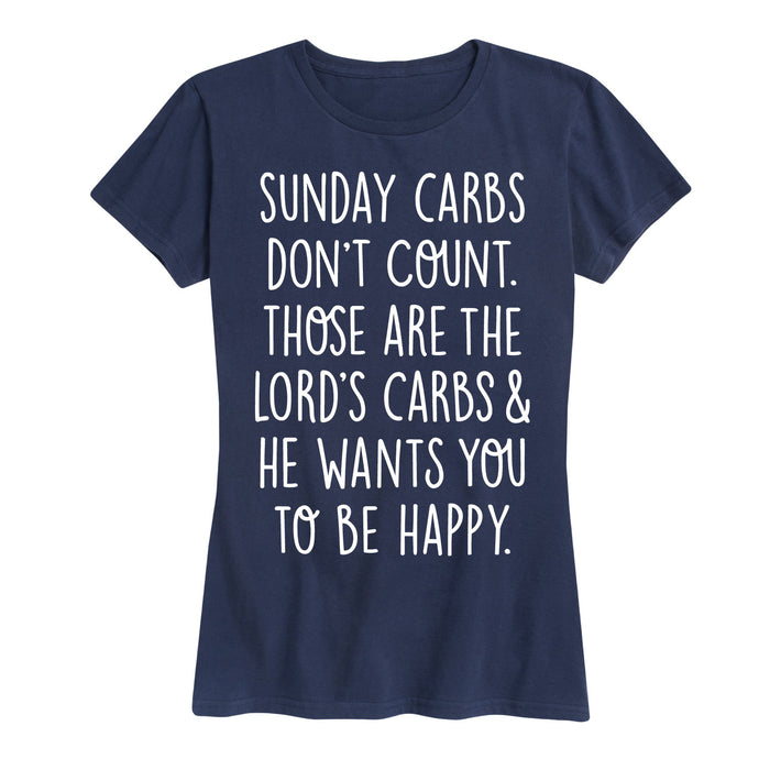 Sunday Carbs Dont Count Ladies Short Sleeve Classic Fit Tee