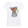 Pitcher With Wheat And Flowers Womenss Short Sleeve Classic Fit Tee