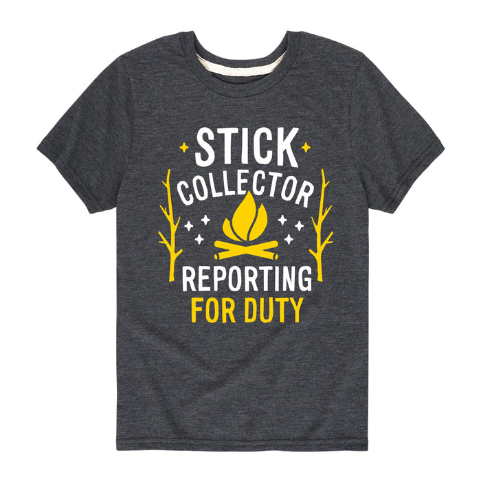 Stick Collector Reporting Duty Kids Short Sleeve Tee