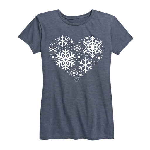 Snowflake Heart Ladies Short Sleeve Classic Fit Tee