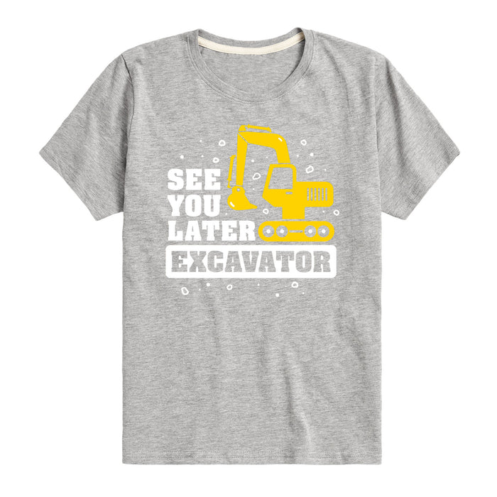 See You Later Excavator Youth Short Sleeve Tee