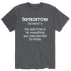 Tomorrow Definition Mens Short Sleeve Tee