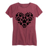 Pawprint Heart Ladies Short Sleeve Classic Fit Tee