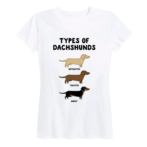 Types Of Dachshunds Ladies Short Sleeve Classic Fit Tee