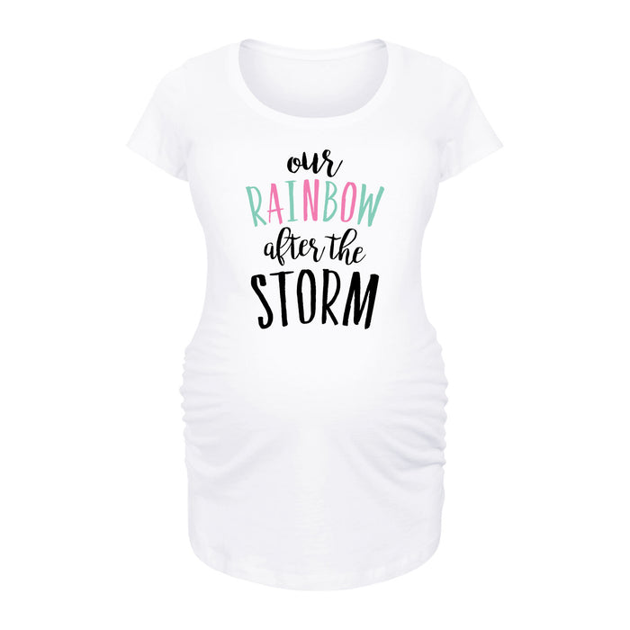 Our Rainbow After The Storm White Maternity Scoop Neck Tee