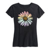 Rainbow Zebra Print Daisy Ladies Short Sleeve Classic Fit Tee