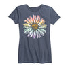 Rainbow Zebra Print Daisy Womenss Short Sleeve Classic Fit Tee