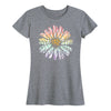 Rainbow Zebra Print Daisy Womenss Short Sleeve Classic Fit Tee
