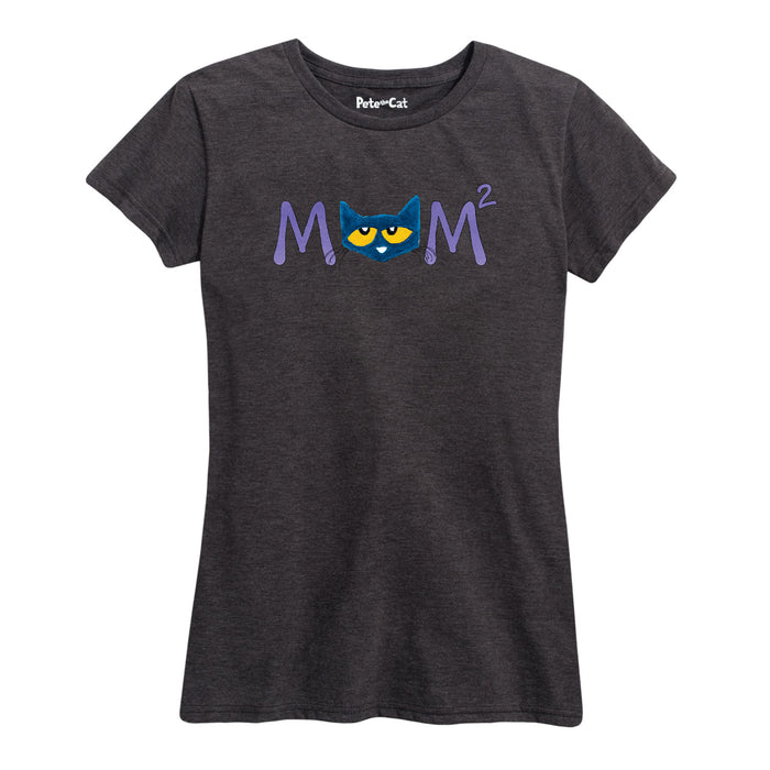 Pete The Cat™ Face Mom Squared Womenss Short Sleeve Classic Fit Tee