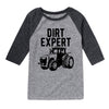 Dirt Expert Tractor Kids Raglan