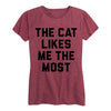 The Cat Likes Me The Most Ladies Short Sleeve Classic Fit Tee