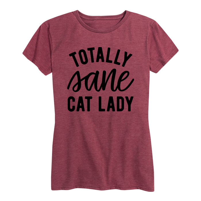 Totally Sane Cat Lady Ladies Short Sleeve Classic Fit Tee