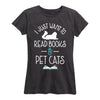 Read Books Pet Cats Ladies Short Sleeve Classic Fit Tee