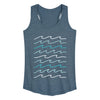 Ocean Waves Sketch Womens Racerback Tank