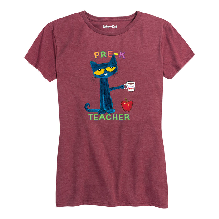 Ptc Pete With Coffee Pre K Womenss Short Sleeve Classic Fit Tee