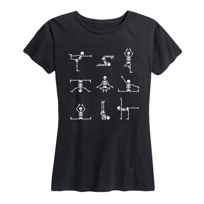 Skeleton Yoga Poses Ladies Short Sleeve Classic Fit Tee