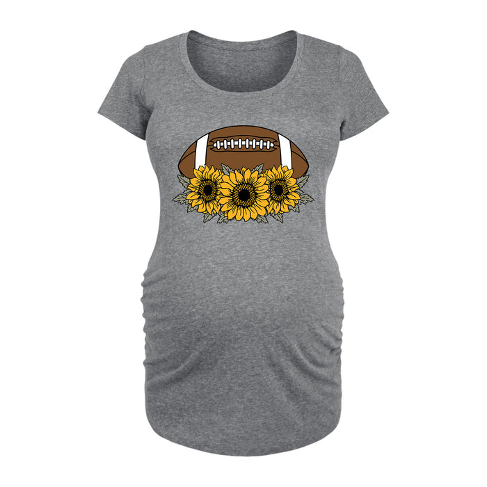 Football With Sunflowers Womens Maternity Scoop Neck Tee