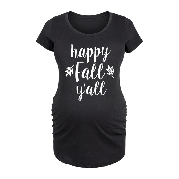 Happy Fall Yall Womens Maternity Scoop Neck Tee