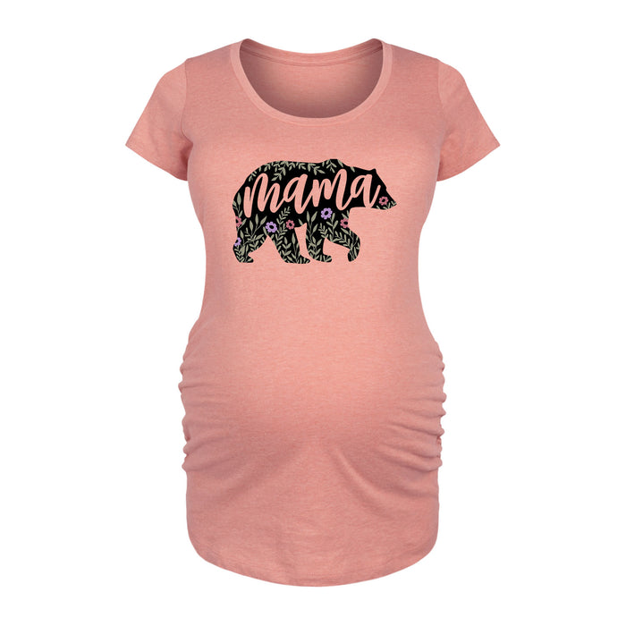 Floral Mama Bear Maternity Scoop Neck Tee