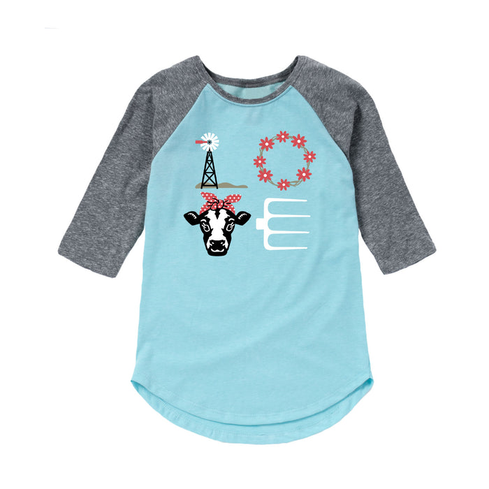 Love Cow Kids Shirt Tail Raglan