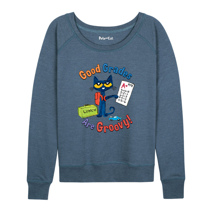 Pete The Cat™ Good Grades Are Groovy Womens French Terry Pullover