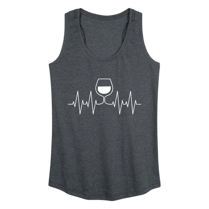 Wine Glass Ekg Womens Racerback Tank