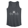 Wine Glass Ekg Womens Racerback Tank