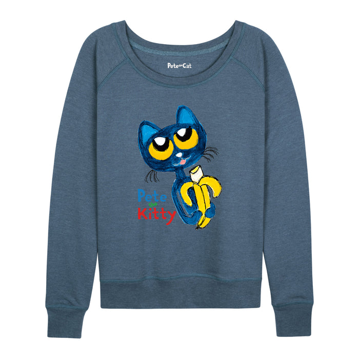Pete The Kitty™ Preschool Banana Womens French Terry Pullover