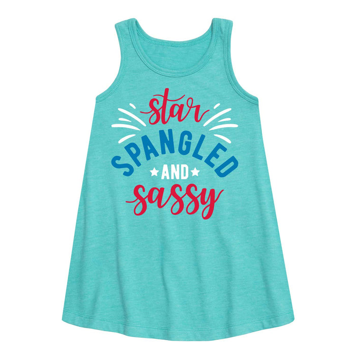 Star Spangled And Sassy - Youth Girl A-Line Dress