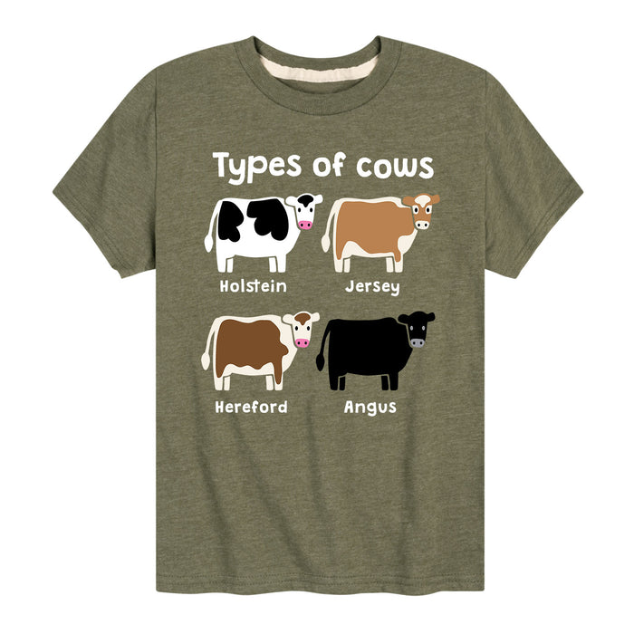 Types Of Cows Kids Short Sleeve Tee
