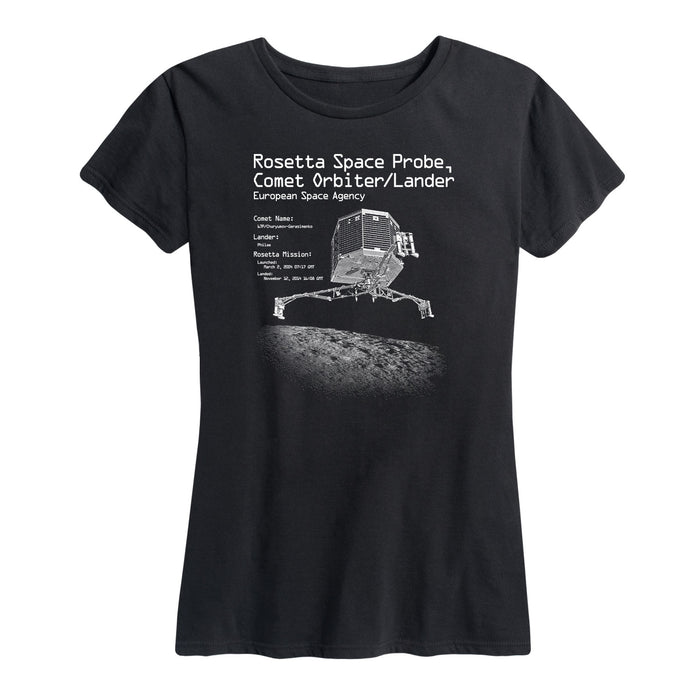 Rosetta Space Probe Ladies Short Sleeve Classic Fit Tee