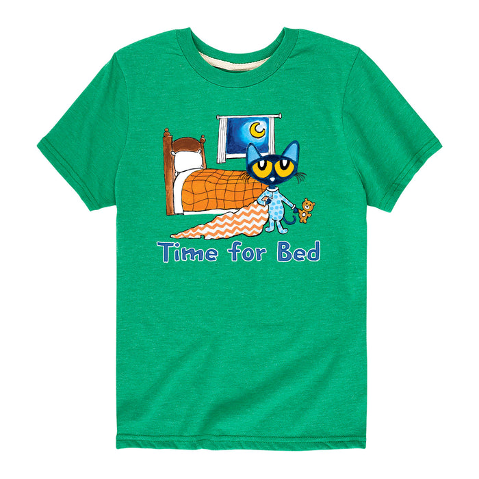 PTK Pete The Kitty Time For Bed Kids Short Sleeve Tee