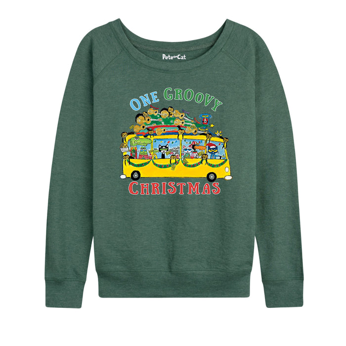 PTC One Groovyxmas Bus Womens French Terry Pullover