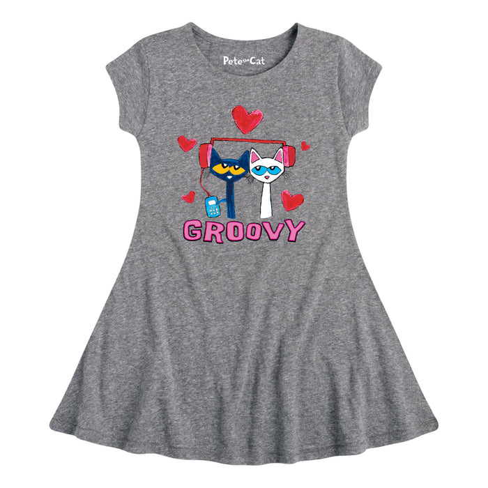 Ptc Groovy Love-Kids Girls Fit And Flare Cap Sleeve Dress