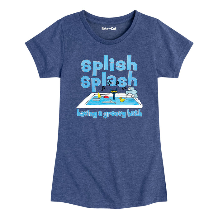 Ptc Splish Splash Pete In Bath-Kids Girls Short Sleeve Tee