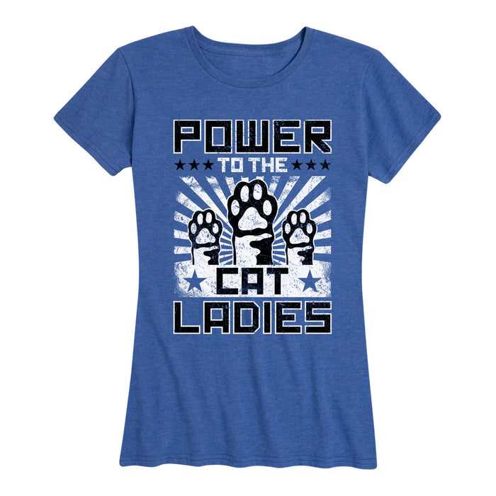 Power To The Cat Ladies Ladies Short Sleeve Classic Fit Tee