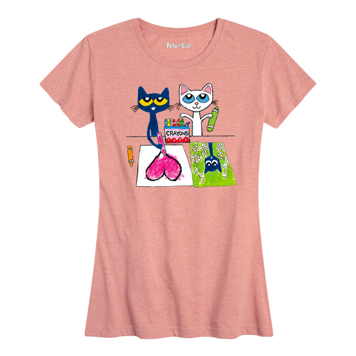 PTC Pete And Calli Drawing Womenss Short Sleeve Classic Fit Tee