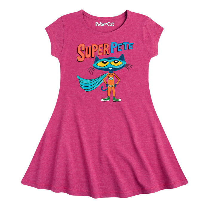 PTC Super Pete Wcape Girls Fit And Flare Cap Sleeve Dress