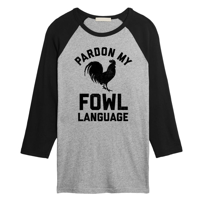 Pardon My Fowl Language - JUNK FOOD Adult Raglan