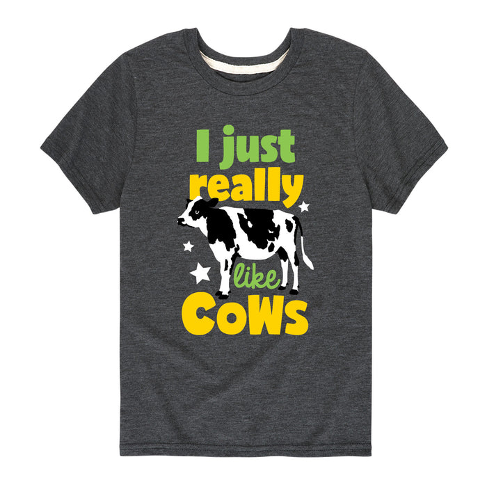 I Just Really Like Cows Kids Short Sleeve Tee