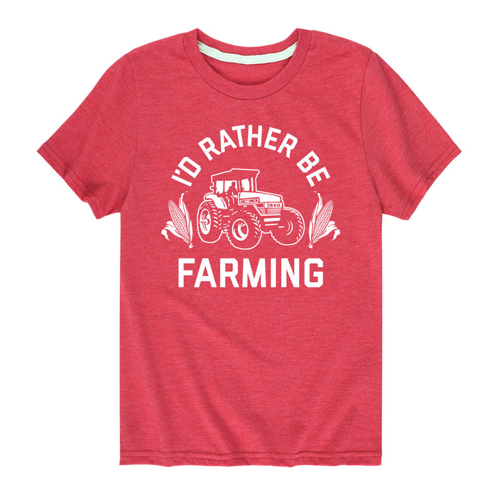 Id Rather Be Farming Kids Short Sleeve Tee