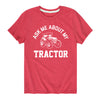 Ask Me About My Tractor Kids Short Sleeve Tee