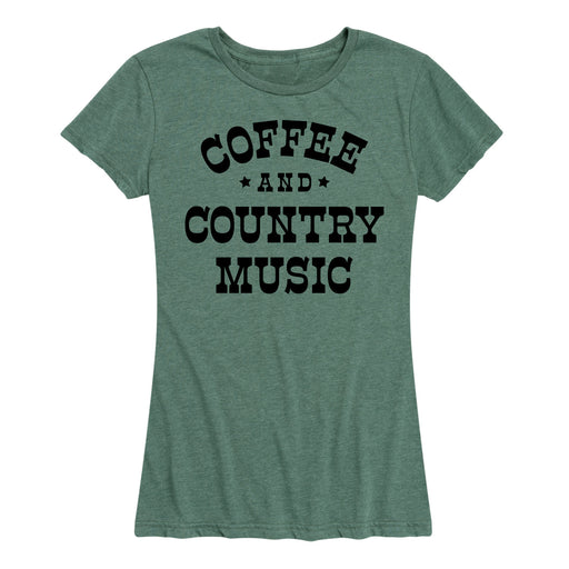 Coffee And Country Music - Womens T-Shirt